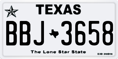 TX license plate BBJ3658