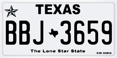 TX license plate BBJ3659