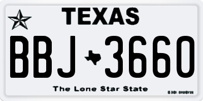 TX license plate BBJ3660