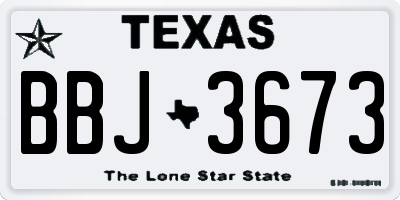TX license plate BBJ3673