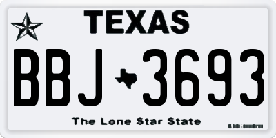TX license plate BBJ3693