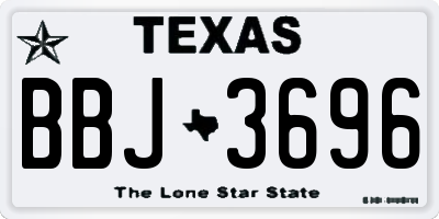 TX license plate BBJ3696
