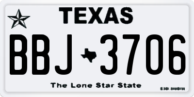 TX license plate BBJ3706