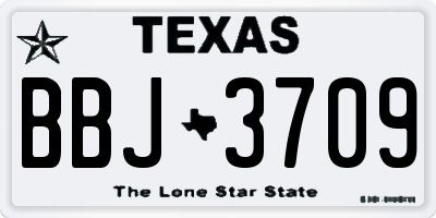 TX license plate BBJ3709