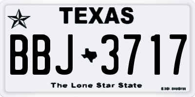 TX license plate BBJ3717