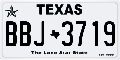 TX license plate BBJ3719
