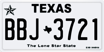 TX license plate BBJ3721