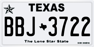 TX license plate BBJ3722