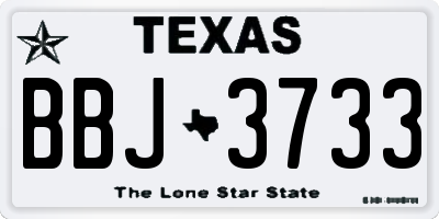 TX license plate BBJ3733