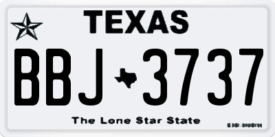 TX license plate BBJ3737