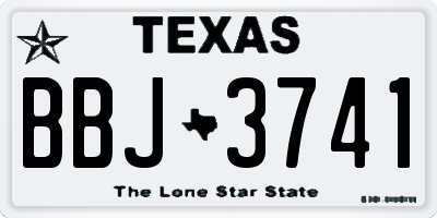 TX license plate BBJ3741