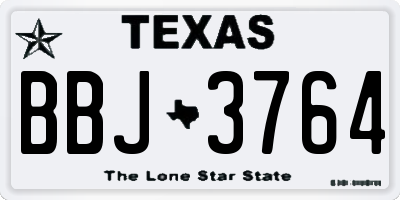TX license plate BBJ3764