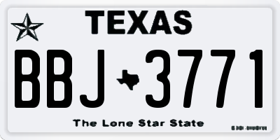 TX license plate BBJ3771