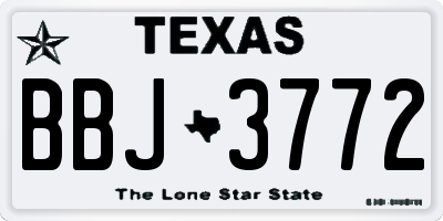 TX license plate BBJ3772