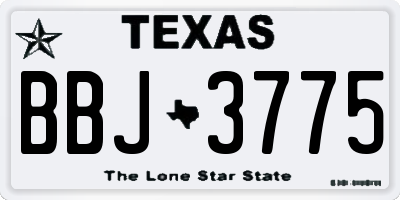 TX license plate BBJ3775