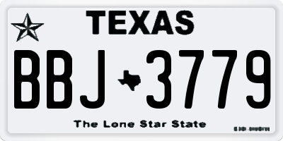 TX license plate BBJ3779