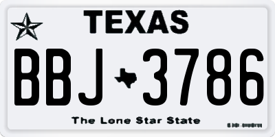TX license plate BBJ3786