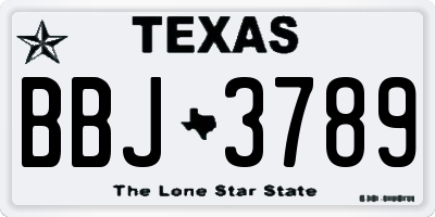 TX license plate BBJ3789