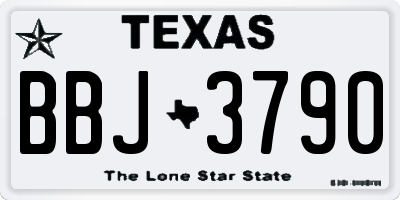 TX license plate BBJ3790