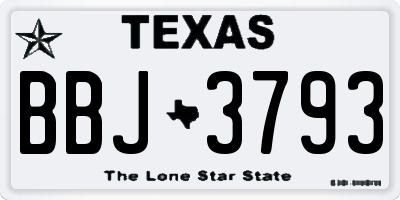 TX license plate BBJ3793
