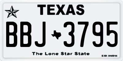 TX license plate BBJ3795