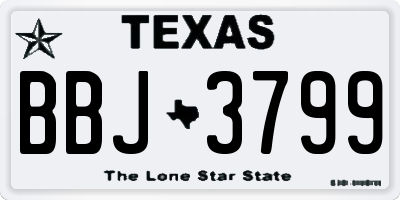 TX license plate BBJ3799