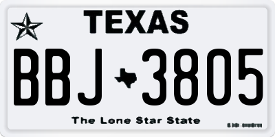 TX license plate BBJ3805