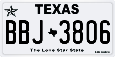 TX license plate BBJ3806
