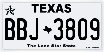 TX license plate BBJ3809