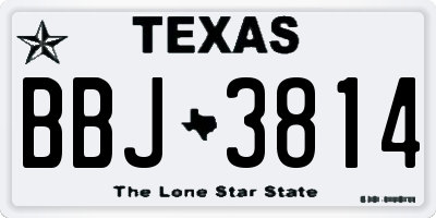 TX license plate BBJ3814