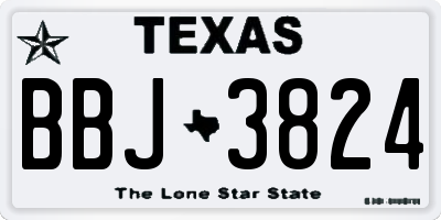 TX license plate BBJ3824