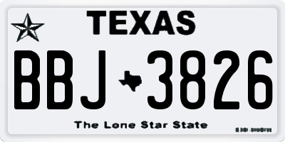 TX license plate BBJ3826