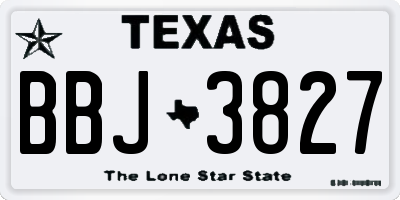 TX license plate BBJ3827