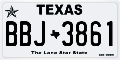 TX license plate BBJ3861