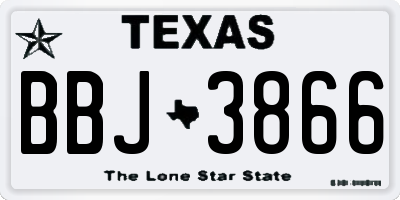 TX license plate BBJ3866