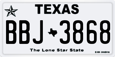 TX license plate BBJ3868