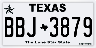 TX license plate BBJ3879