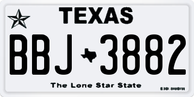 TX license plate BBJ3882