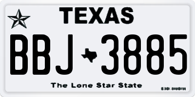 TX license plate BBJ3885