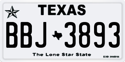 TX license plate BBJ3893