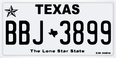 TX license plate BBJ3899