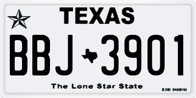 TX license plate BBJ3901