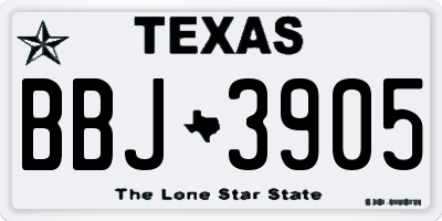 TX license plate BBJ3905
