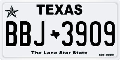 TX license plate BBJ3909