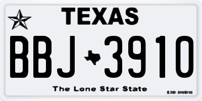 TX license plate BBJ3910