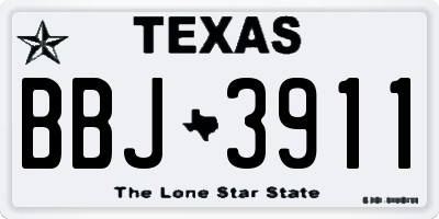 TX license plate BBJ3911