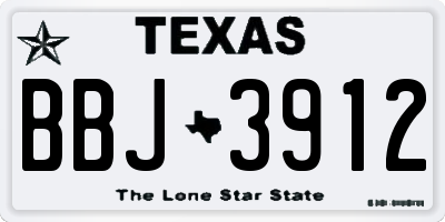 TX license plate BBJ3912
