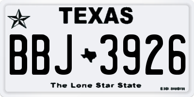 TX license plate BBJ3926