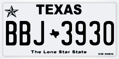 TX license plate BBJ3930