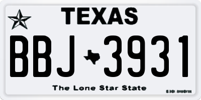 TX license plate BBJ3931